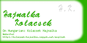 hajnalka kolacsek business card